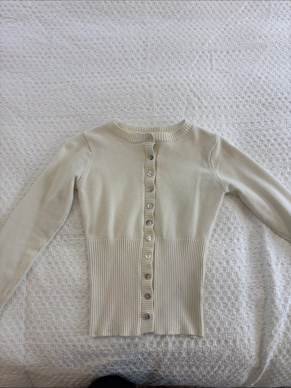 Frankie’s bikinis Cloud Knit Button-Up Cardigan - Cream - Picture 4 of 8